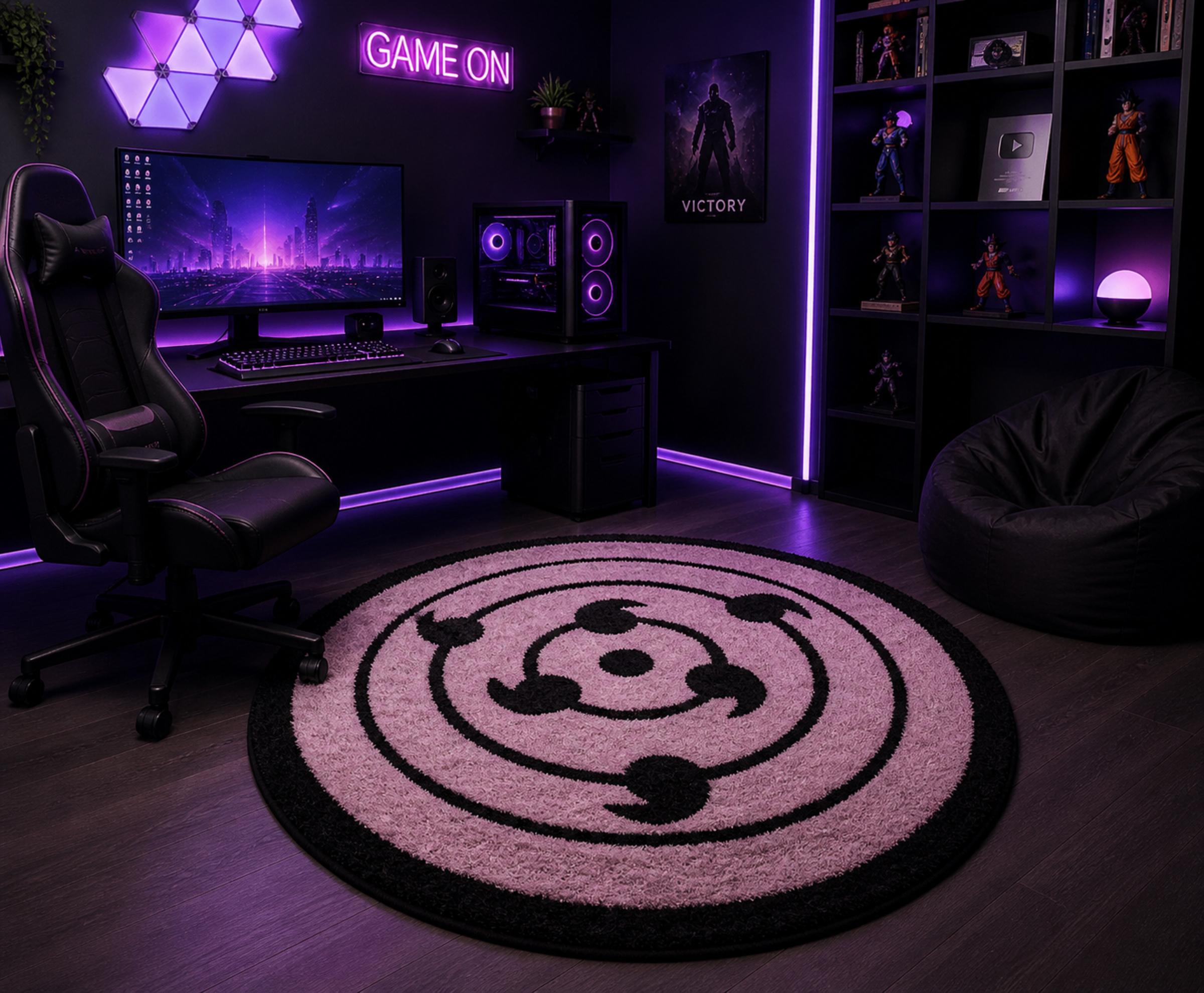 Sharingan Rug Pattern Anime Sharingan Circular Rug | 3D Carved Hand-tufted Area Rug | Premium ...