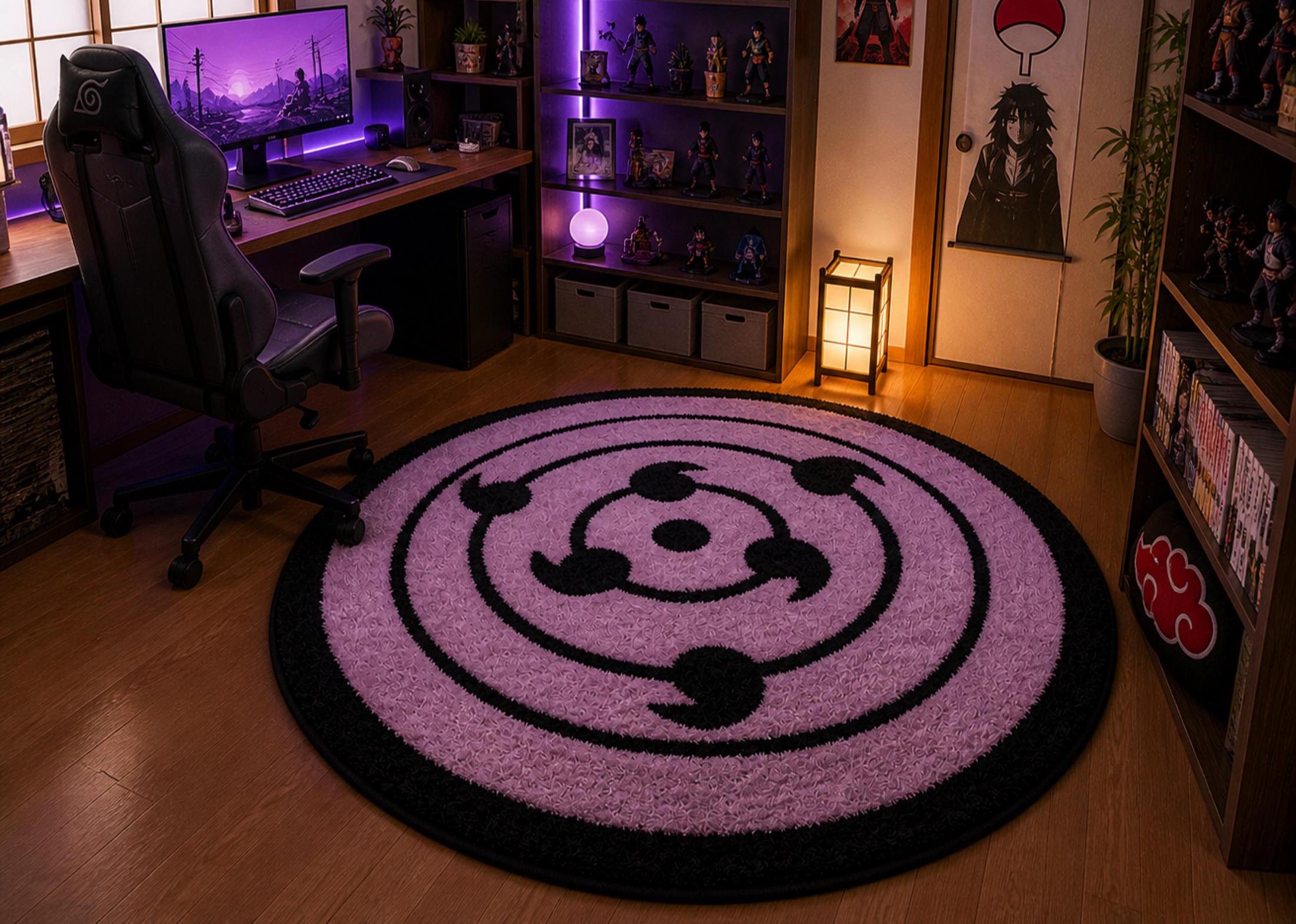 Sharingan Rug Pattern Anime Sharingan Circular Rug | 3D Carved Hand-tufted Area Rug | Premium ...