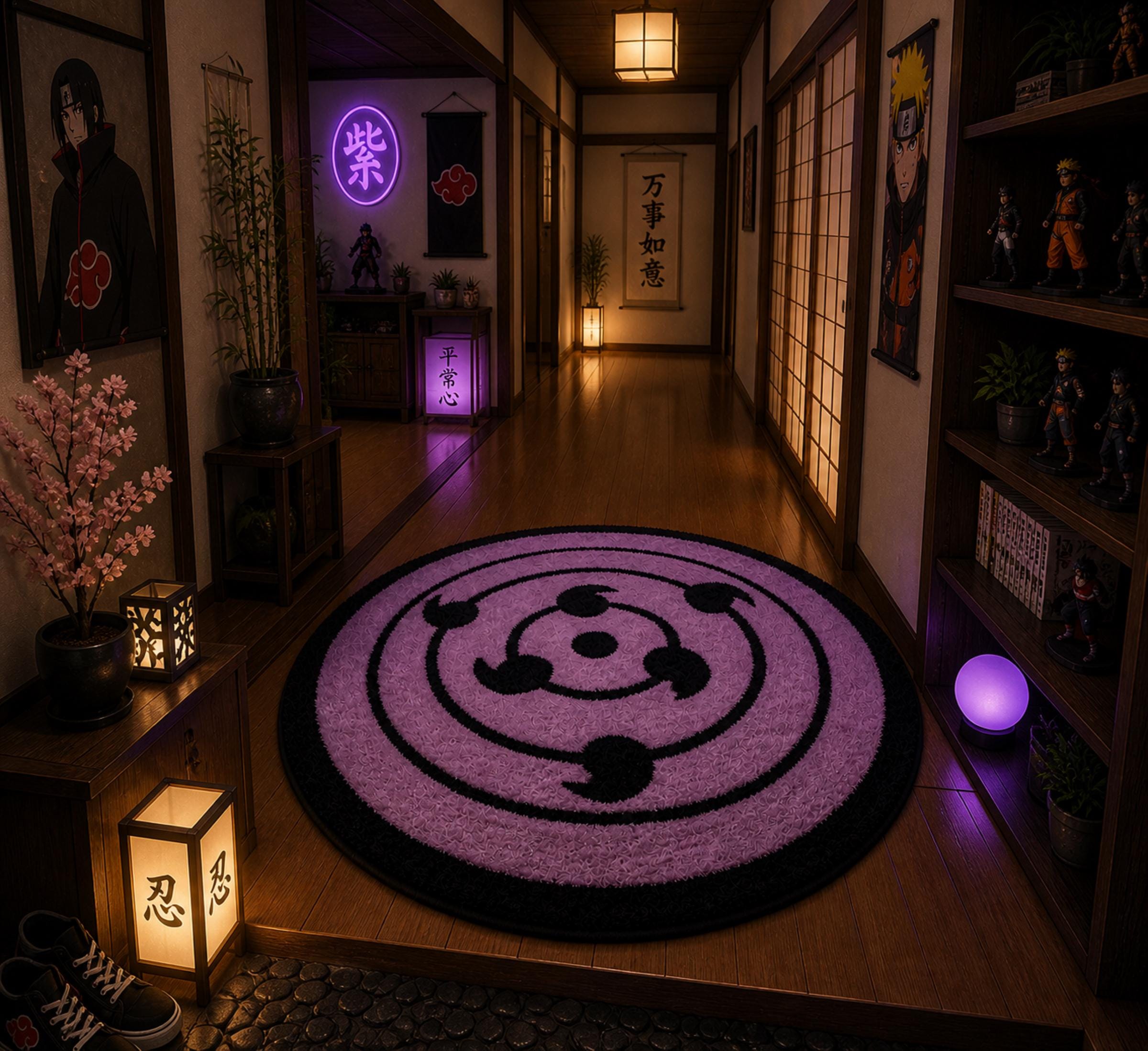 Sharingan Rug Pattern Anime Sharingan Circular Rug | 3D Carved Hand-tufted Area Rug | Premium ...