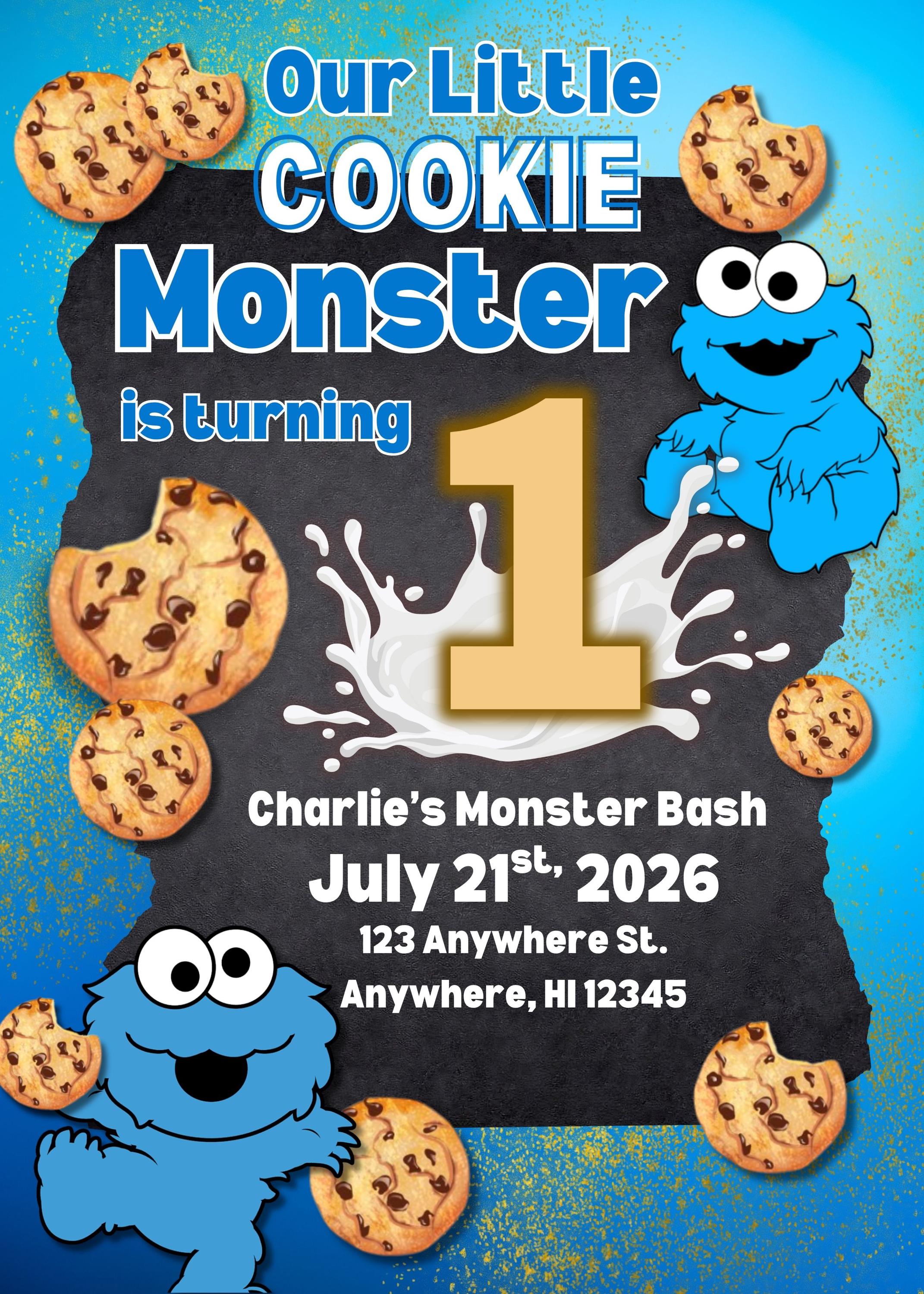 Fiesta del monstruo de las galletas - Etsy México, image size:2142x3000