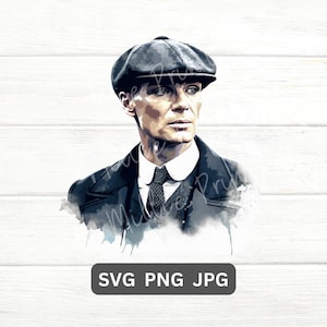 Gangsta Clip Art SVG PNG Thomas Shelby Svg Cut File Cricut Cutting Machine Svg for shirt mug gang gift movie decor wall art