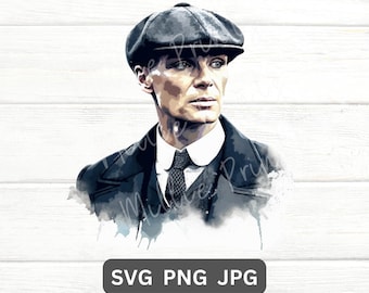 Gangsta Clip Art SVG PNG Thomas Shelby Svg Cut File Cricut Cutting Machine Svg for shirt mug gang gift movie decor wall art