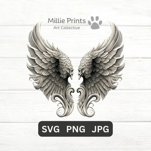 Angel Wings SVG PNG JPG File for Cricut Cut File Clip Art Images Art Print Cutting machine decor gift tshirt Image Clipart Craft Digital