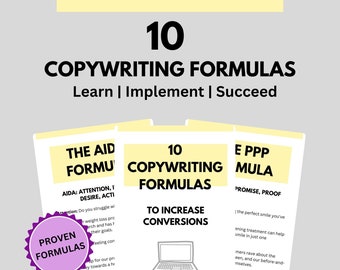10 Printable Copywriting Formulas that Work | Copywriting Sheets | Copywriting Digital Downloads |  Copywriting Guide | Copywriting prints