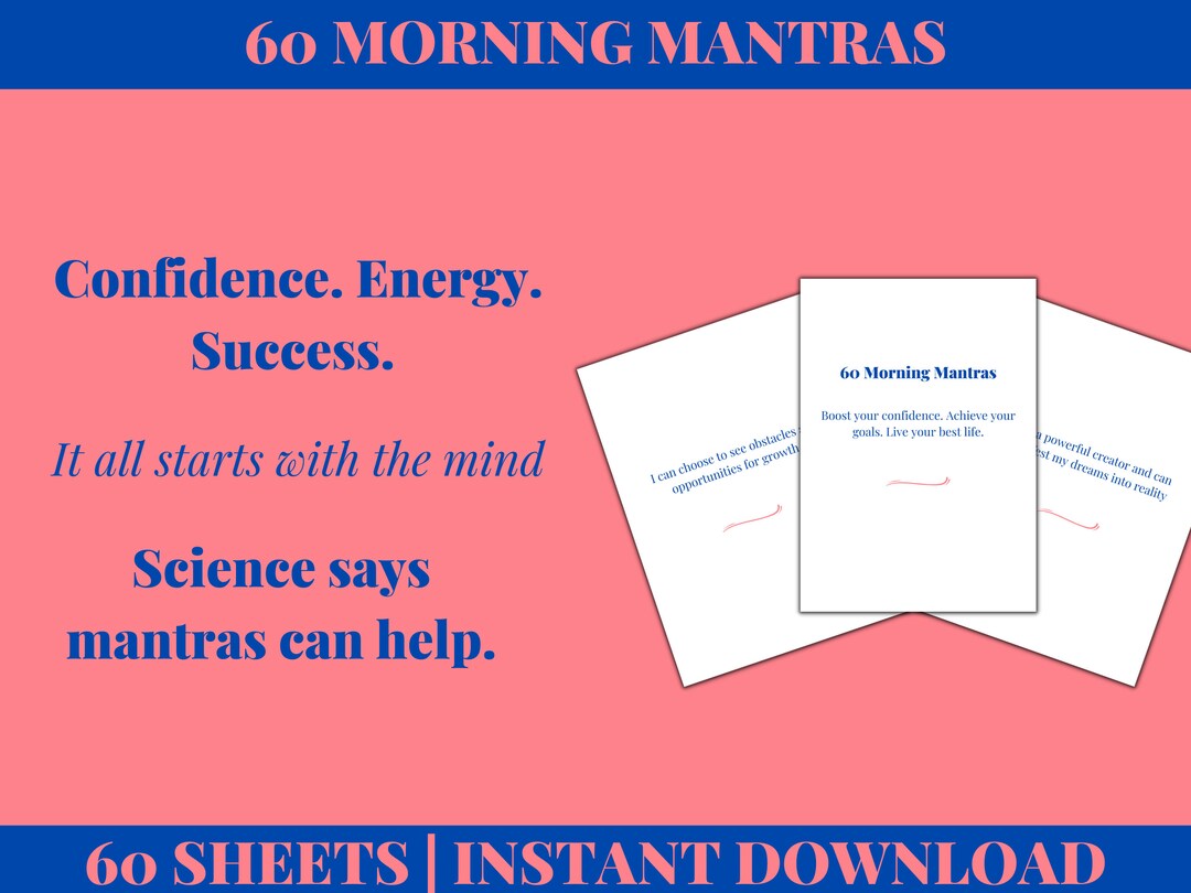 60 Printable Morning Mantras Printable Mantras Digital Affirmations ...