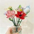 Glass Birth Flowers with Stem, Glass Flower-Poppy, Carnation, Aster, Cosmos, Honeysuckle, Water Lily, Glass Sculpture, Mother's Day Gift