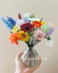 Glass Birth Flowers with Stem, Glass Flower-Poppy, Carnation, Aster, Cosmos, Honeysuckle, Water Lily, Glass Sculpture, Mother's Day Gift