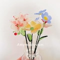 Glass Orchid, Phalaenopsis, Plumeria, Frangipani, Forget-me-not, Myosotis, Custom Glass Flower Sculpture, Boho Table Wedding Decor Gift product logo