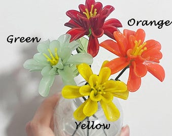 Handmade Glass Chrysanthemum Birth Flower: November Birthday Gift