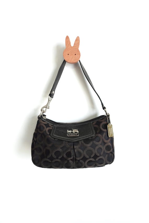 Vintage COACH Mini Canvas Beuteltasche Schultertasche