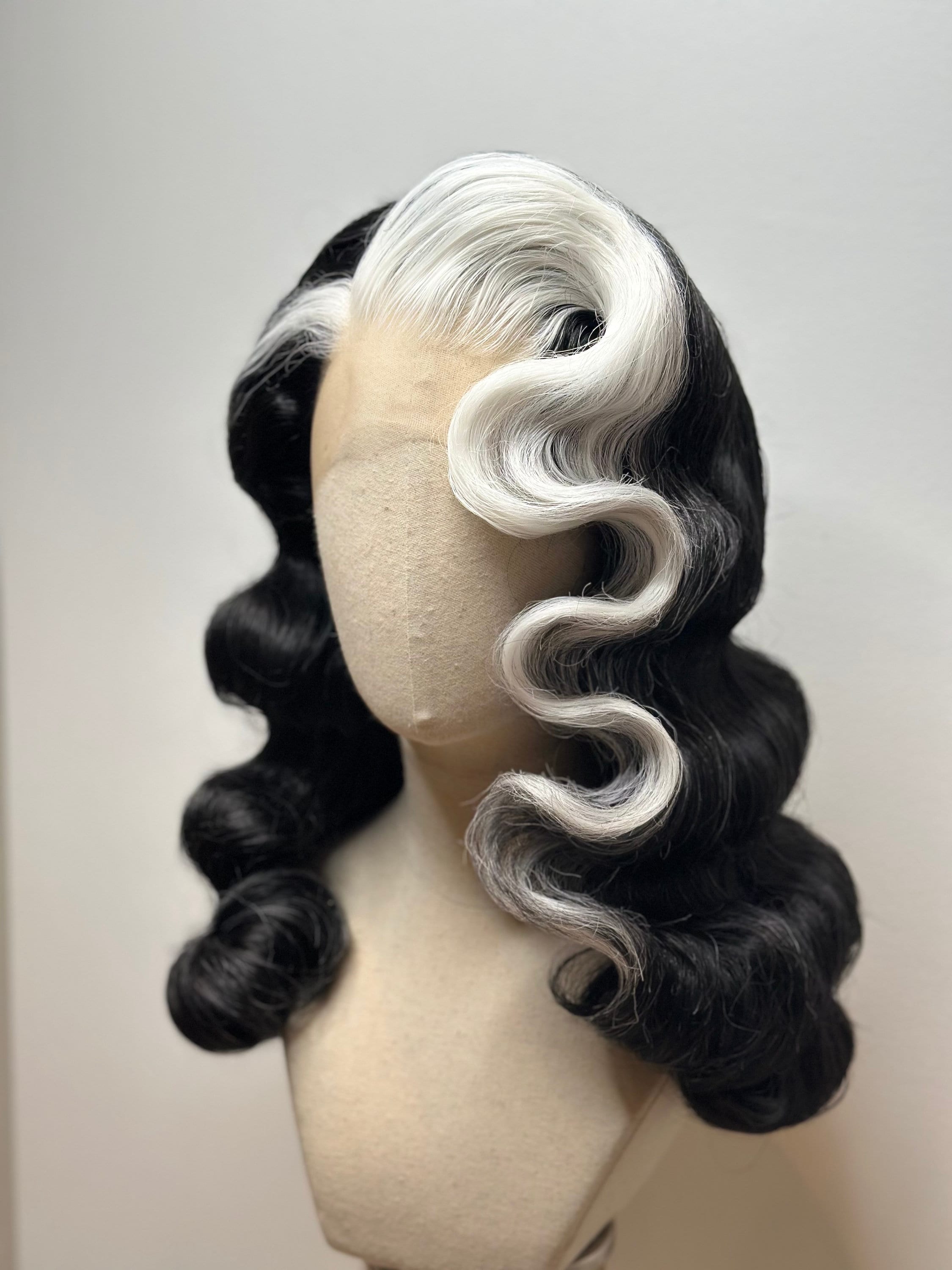 Black and White Wig Etsy UK