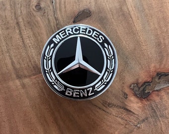 Mercedes Motorhaube 57mm Stern Emblem Schwarz W124 W140 W202 W203 W210 W211