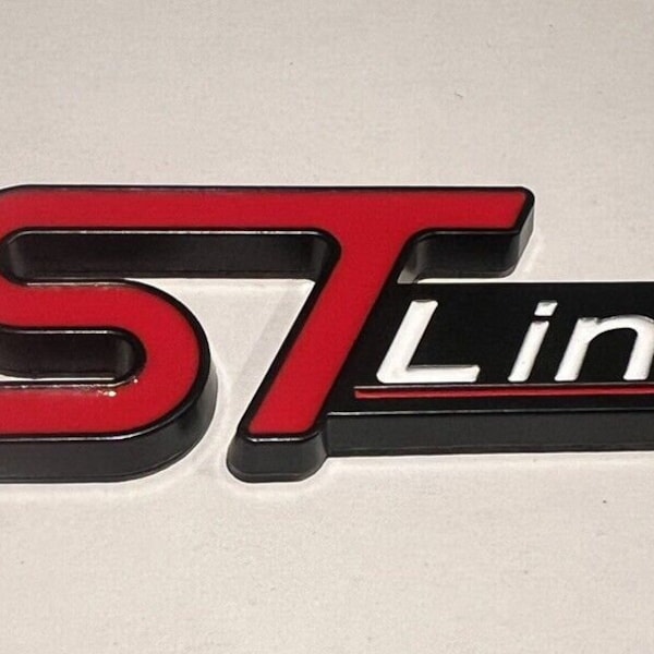 Ford ST Line 3d Metall Emblem Rot-Schwarz