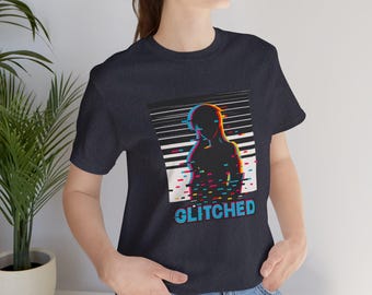 Glitched Silhouette Tee | Vaporwave Retro Glitch Graphics