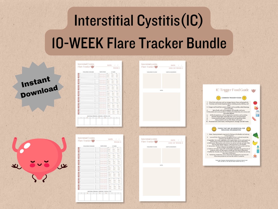 Interstitial Cystitis Flare Tracker PDF, Journal, Track Your IC Flares