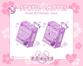 Funny Twitch Emote Meme Dumb B*tch Juice Emote, Eggplant Emote | Discord Sticker Youtube GIF Kick Emoji