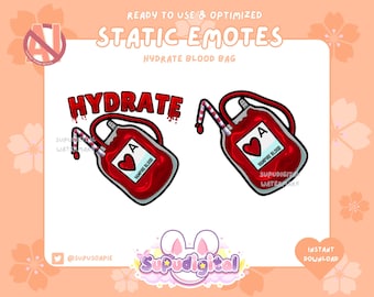 HALLOWEEN Twitch Emote, Hydrate Blood Bag Emote, Funny Goth Witch Vampire Emote | Discord, Twitch Youtube Kick Emoji for Streamer & Vtuber