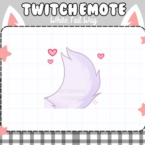 ANIMATED White Tail Wag Twitch Discord Streamer Emote | cute, kawaii, wolf, fox, cat, animal, kemonomimi, neko