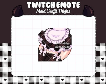 Thick Thighs Lewd Twitch Emote Maid Kawaii Anime Girl Emotes: Discord/Youtube/Kick Emoji