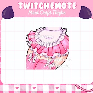 Pink Maid Outfit Thighs Twitch Discord TikTok Streamer Emote & Vtuber Asset | cute, kawaii, grunge, jfashion, thigh highs, stockings, lewd