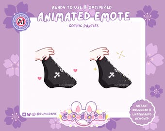 Panties Twitch Emote, Lewd Underwear Emote, Cute ANIMATED Emote, Goth Witch Girl Emote, Gamer Egirl Emote | Discord Youtube Kick Emoji