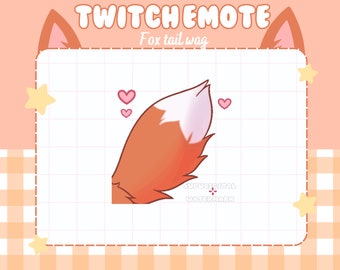 ANIMATED Orange Tail Wag Twitch Discord Streamer Emote | cute, kawaii, wolf, cat, animal, kemonomimi, neko