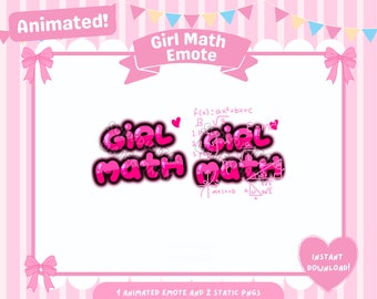 Girl Math Emote with ANIMATION | Twitch Discord Tiktok Youtube Streamer Emote | cute, kawaii, meme, e-girl
