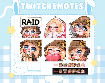 Scarecrow Kate Girl Twitch Emote Bundle, Anime Blonde Girl Emotes Pack (Digital Download)
