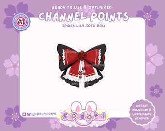 Twitch Channel Points Icon Redeem PNG Sub Badge Streamers Gothic Bow Spider Lily