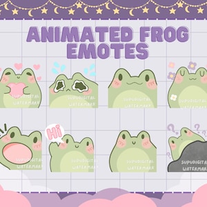 ANIMATED Frog Emotes Pack | Twitch Discord Emote Pack Kawaii Cute Meme Silly Funny