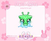 Alien Cat Cry Twitch Emote Static GleebGlorb Funny Meme Emotes: Discord/Youtube Emoji Streamers