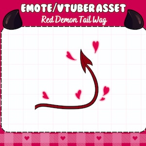 ANIMATED Red Demon Tail Wag Twitch Discord Streamer Emote & Vtuber Asset | cute, kawaii, succubus, demon, devil, vampire, goth, grunge,