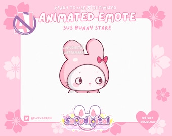 ANIMADO Bunny Emote Mirada lateral / Twitch Discord Youtube Streamer