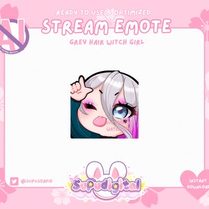 Twitch Emote Witch goth Girl | 'L' Loser | Discord Streamer Gamer