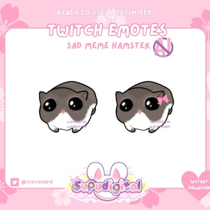 Sad Tiktok Meme Hamster Twitch Discord Streamer Emote | FREE Variation with Bow