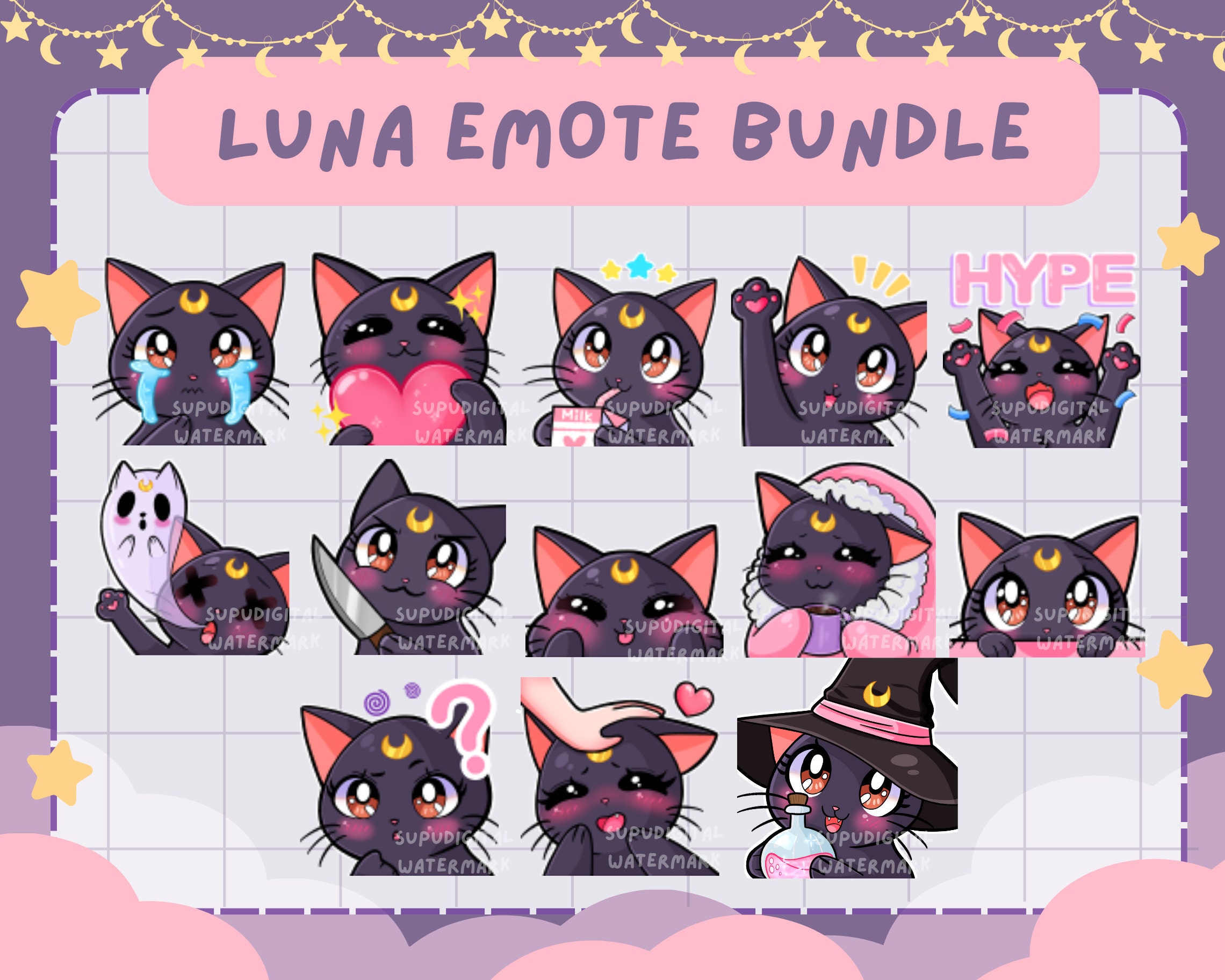 Anime Cat Icons  Anime Neko Emote Pack Sticker for Sale by