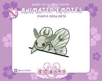 ANIMATED Moth Twitch Emote, Bongo Cat Dance , Sage Green Cottagecore Nature | Discord Sticker, Kick Emoji for Streamer