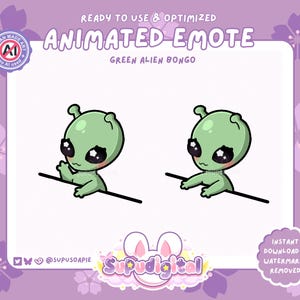 Alien Bongo Twitch Emote: Animated Funny Meme Emotes, Discord/Youtube Emoji GIF for Streamers & Vtubers