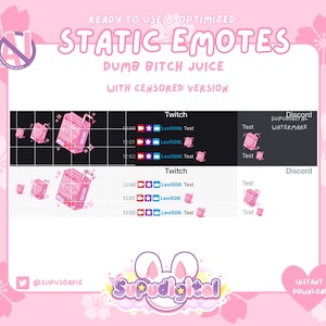 Funny Twitch Emote Meme Dumb B*tch Juice Emote | Discord Sticker Youtube GIF Kick Emoji image 2