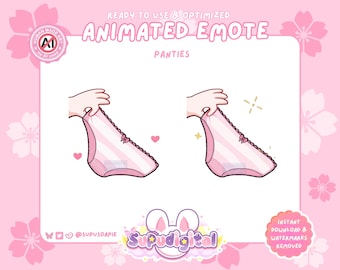 Pink Panties Twitch Emote, Lewd Underwear Emote, Cute ANIMATED Emote, Kawaii Discord Emoji, Gamer Egirl Emote | Emote for Stream and Vtubers