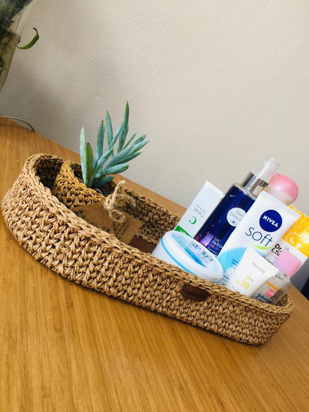 Decorative Paper Rope Basket Organizer Oval Basket With Etsy