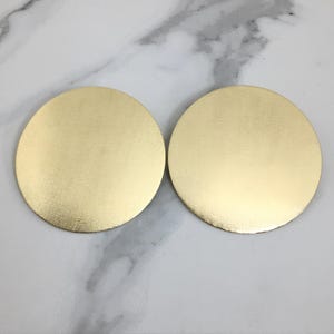18K Gold Plated Earrings Large Statement Studs Big Chunky Gold Earrings Oversized Disc Vintage Stud Jewelry Round Shape Gold Stud Earrings