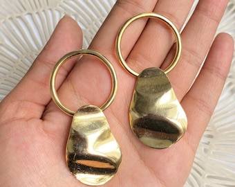Geometric Dangle Earrings | Large Gold Plated Statement Earrings | Modern Chunky Jewelry Gift for Women Fashion