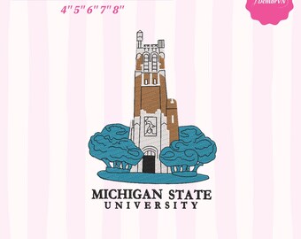 Broderidesign för Michigan State University | Broderi för campusbyggnader på MSU | Maskinbroderifil för universitetsarkitektur