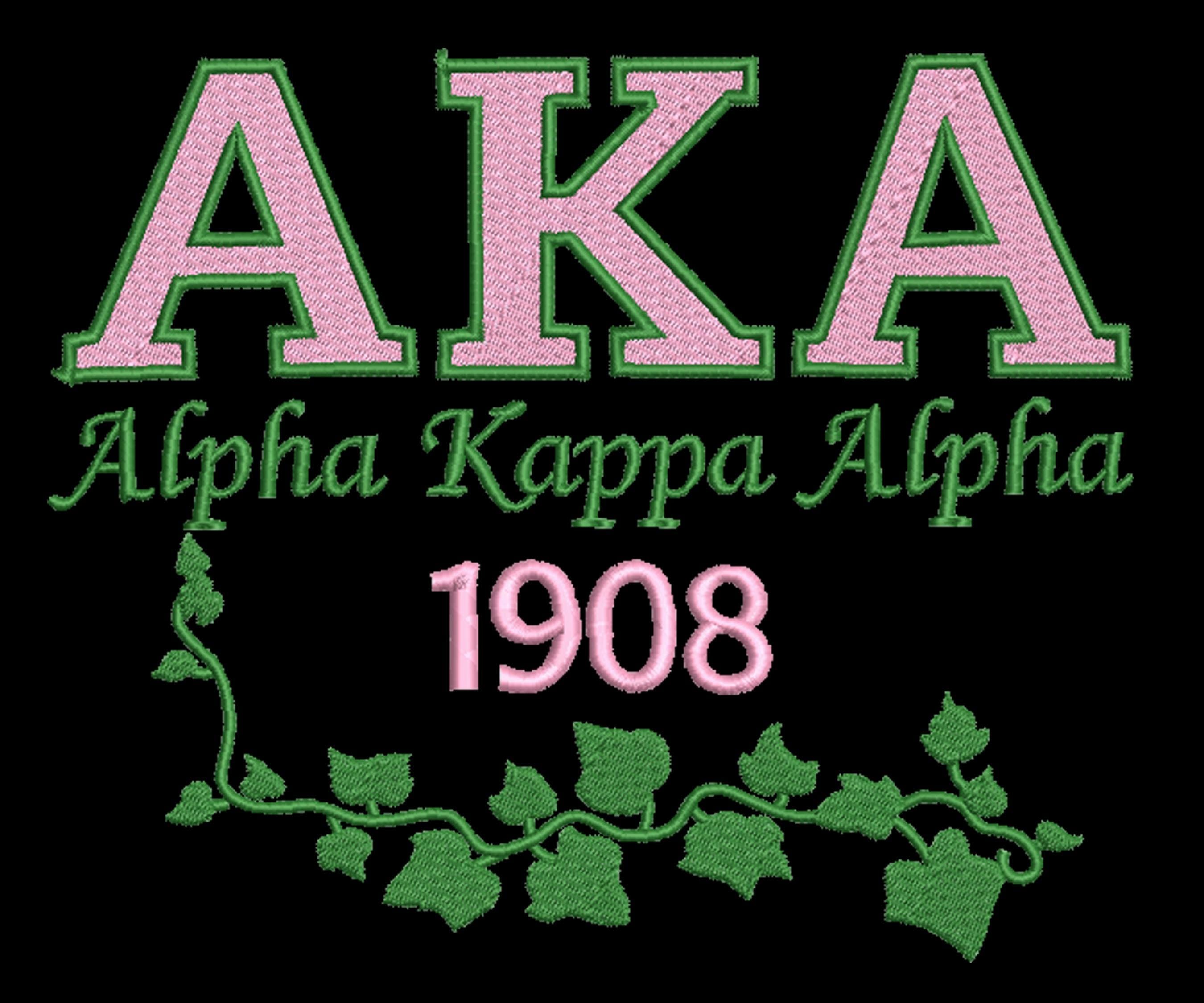 Alpha Kappa Alpha Embroidery Design, Ivy Leaf Sorority Digital File ...