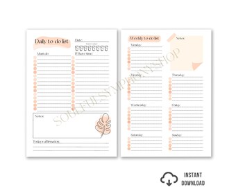 To Do List Printable PINK Checklist Simple Task digital download to-do list Template Pastel Daily planner Weekly A4/A5 feminine to-do list