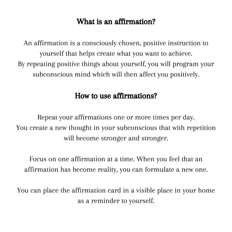 Positive Affirmation Deck Printable Set Law of Attraction Vision Board ...