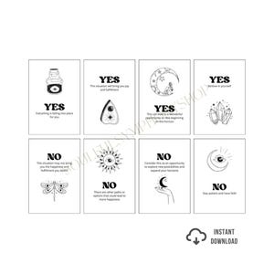 Cartes OUI ou NON cartes de tarot carte de clarification jeu de sorcière orientation spirituelle tarot minimal carte oracle imprimable cadeau sorcière voyance