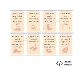 56 Conversation card adult game printable friendship couple question relationship gift for couple therapy icebreaker date night conversation