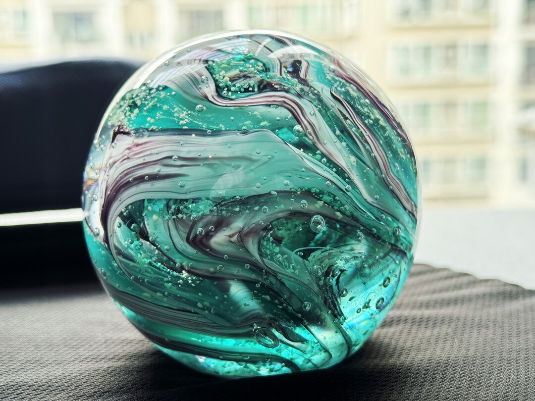 Hand Blown Glass Paperweightslarge Glass Ballglass Marble Etsy UK